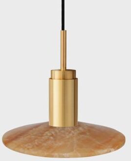 Donya Onyx Solar Hanglamp - Amberkleurige kap - Goud PVD