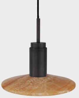 Donya Onyx Solar Hanglamp - Amberkleurige kap - Zwart PVD