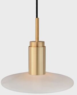 Donya Onyx Solar Hanglamp - Witte kap - Geborsteld messing