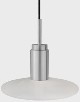 Donya Onyx Solar Hanglamp - Witte kap - Geborsteld roestvrij staal