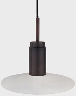 Donya Onyx Solar Hanglamp - Witte kap - Gebruind koper