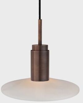 Donya Onyx Solar Hanglamp - Witte kap - Gebruind messing