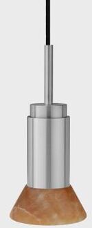 Donya Onyx Trapeze Hanglamp - Amberkleurige kap - Geborsteld roestvrij staal