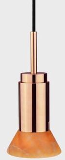 Donya Onyx Trapeze Hanglamp - Amberkleurige kap - Gepolijst koper