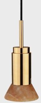 Donya Onyx Trapeze Hanglamp - Amberkleurige kap - Gepolijst messing