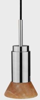 Donya Onyx Trapeze Hanglamp - Amberkleurige kap - Gepolijst roestvrij staal