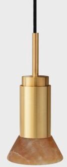 Donya Onyx Trapeze Hanglamp - Amberkleurige kap - Goud PVD