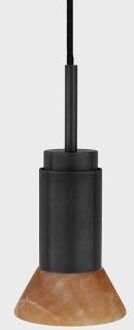 Donya Onyx Trapeze Hanglamp - Amberkleurige kap - Zwart PVD