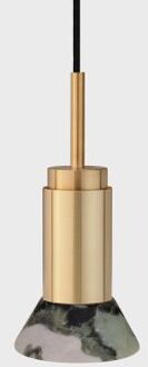 Donya Onyx Trapeze Hanglamp - Gemixte kap - Geborsteld messing