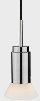 Donya Onyx Trapeze Hanglamp - Witte kap - Gepolijst roestvrij staal