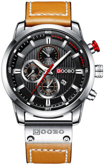 DOOBO Top Brand Luxe Casual Lederen Band Quartz Mannen Horloges Datum Man Horloges Klok Montre Homme 8291
