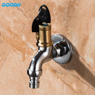 DooDii Bibcock Messing Outdoor Water Tap 1/2 Inch Met Slot Kraan Wastafel Kraan Wasmachine Water Tuin Kraan