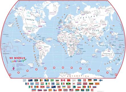 Doodle inkleurbare wereld kaart voor kinderen