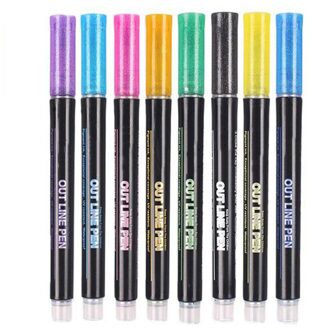 Doodle Verblinden Markers Overzicht Metallic Marker Pennen Diy Dubbele Lijn Shimmer Verf Pennen Voor Kinderen Volwassenen Voor Art Tekening Craft