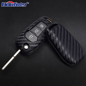 Doofoto Auto Decoratie Auto Key Covers Case Voor Ford Focus 2 3 Mk2 Mk3 Fiesta Ranger Mondeo Mk4 Fusion Carbon fiber Auto Styling