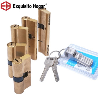 Door Cylinder Biased Lock 65 70 80 90 115mm Cylinder AB Key Anti-Theft Entrance Brass Door Lock Lengthened Core Extended Keys