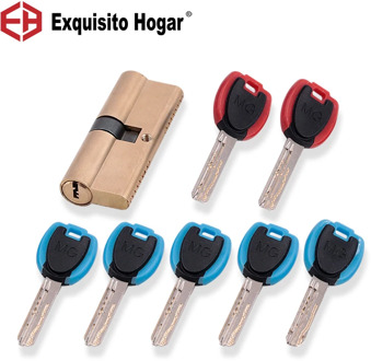 Door Cylinder Biased Lock 65 70 80 90 115mm Cylinder AB Key Anti-Theft Entrance Brass Door Lock Lengthened Core Extended Keys