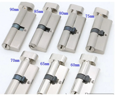 Door Hardware 60 70 80 90mm Security Copper Door Lock Cylinder Interior Bedroom Living Lock Handle Brass Key Locking