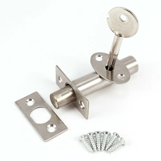 Door Hardware Security Door Bolts Dead Latch Lock Invisible Stainless Steel Lock With Fitting & Star Key Covers 2 Set