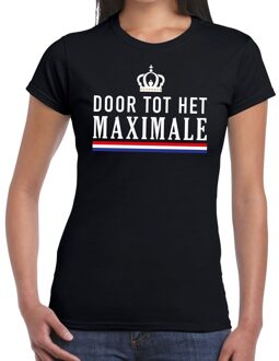 Door tot het Maximale t-shirt zwart dames S - Feestshirts