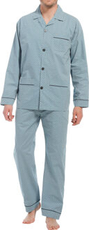 doorknoop pyjama blue met print Blauw - S
