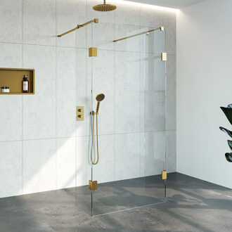 Doorloopdouche Compleet Just Creating Profielloos 100x200 cm 100/40/40 Goud