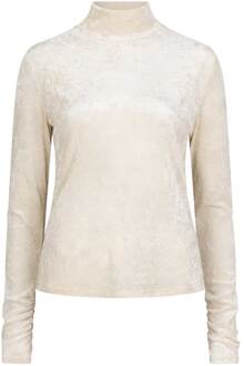 Doorschijnende velvet top Oyla  naturel - XS,M,L,XL,