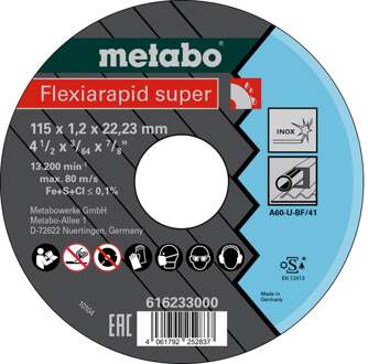 Doorslijpschijf Ø 115x1,2x22,23 Inox, TF41 Flexiarapid Super - 616233000