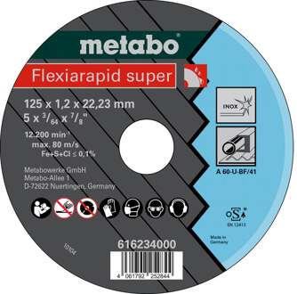 Doorslijpschijf Ø 125x1,2x22,23 Inox, TF41 Flexiarapid Super - 616234000