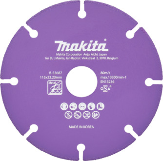 Doorslijpschijf staal 115x22,23x1,3mm - B-53687 B-53687