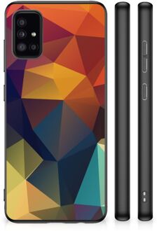 Doorzichtig Hoesje Samsung Galaxy A51 Siliconen Back Cover met Zwarte rand Polygon Color