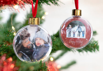 Doorzichtige kerstbal - Set van 2