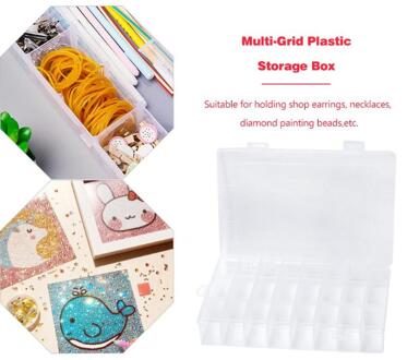 Doorzichtige Plastic Sieraden Opbergdoos Case voor Diamant Kraal Ringen Organizer Multi-raster Pil Case Kralen Container