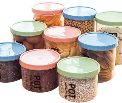 Doorzichtige Plastic Verzegelde Blikjes voedsel container Koelkast Behoud kist Keuken Graan opbergdoos Tanks 3 grootte in 1 set