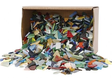 Doos met mozaiek glas kleuren 8-20 mm