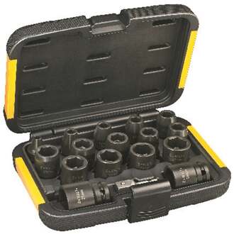 Doppenset 17-delig (6,8,10,11,12,13,14,16,17,18,19,20,21,22,24,27mm & 1/4" naar 1/2" Adapter) - DT7506-QZ