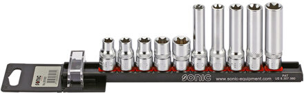 Doppenset 3/8", TX-E 10-dlg. op rail