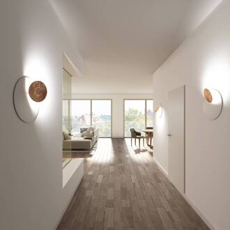 DoppioZero wandlamp wit/bladbrons wit, bladbrons