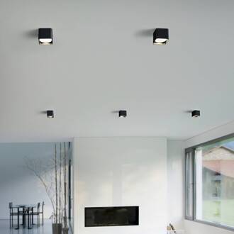 Dora LED plafondlamp hoekig mat zwart zwart mat, wit gesatineerd