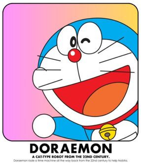 Doraemon Face In Box Unisex T-Shirt - White - 4XL Wit