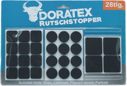 Doratex Meubelvilt - 28-delig - zwart - zelfklevend - antislip - vloerbeschermers
