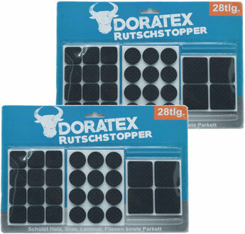 Doratex meubelvilt - 56-delig - zwart - zelfklevend - antislip - vloerbeschermers