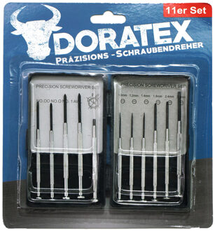 Doratex Precisie schroevendraaierset - 11-delig - voor horloges en brillen