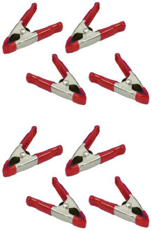 Doratex Zeilklemmen/veerklemmen - 8x - staal - 5 cm - mini lijmklemmen