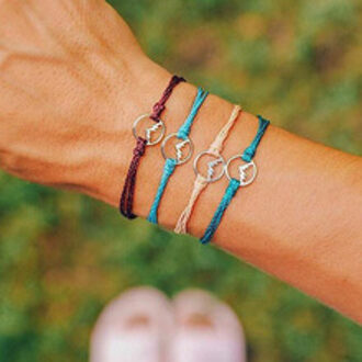 Doreen Doos Bohemian Style Geometrische Koord Touw Kleurrijke Holle Boom Mountain Cirkel Armband Unisex Party Sieraden, 4 stks/set