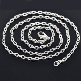 DoreenBeads 12 Stks 50.9 cm 20 "zilver kleur Geweven Chain Kettingen 4.2mm x 2.8mm (B14098)