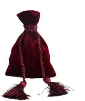 Doreenbeads Fluwelen Koord Tassen Huwelijkscadeau Tas Ringen Ketting Sieraden Kwastje Verpakking Diy Craft 14.5X11Cm 1Pc