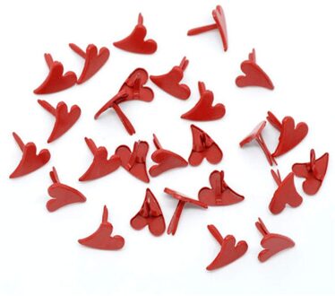 DoreenBeads Legering Metalen Pastel Brads Scrapbooking Versiering voor DIY Craft Supply Hart Rood 12mm x 11mm (4/8 "x 3/8"), 100 Stks