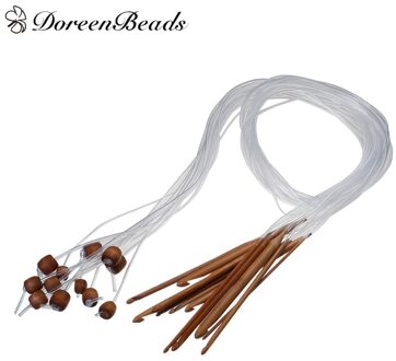 DoreenBeads Natuurlijke Bamboe Flexibele Afghaanse Tunesische Tapijt Haaknaalden Naalden Willekeurig 130 cm, 1 Set (12 stks/set)