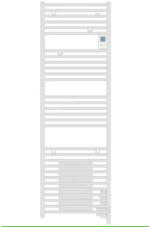 Doris elektrische handdoekradiator 109,5x50cm 1500 watt met ventilator en digitaal bedieningspaneel wit 851127 Wit glans